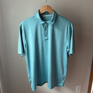Walter Hagen Men’s Performance Polo, Large, Teal stripe